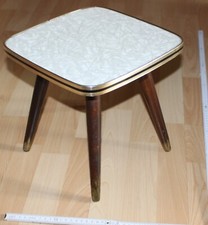 blumen hocker tischchen vier bein 50 / 60 er jahre design alt top vintage deko