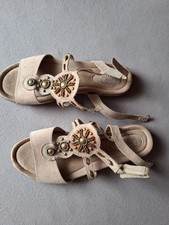 Damen Sandalette gr.42, beige mit Perlen, von Easy Street,