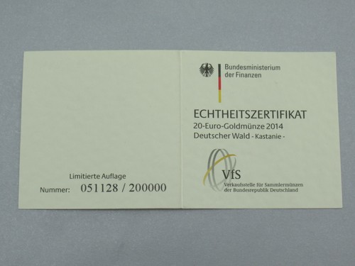 Euro goldmünze 2014 - 20,