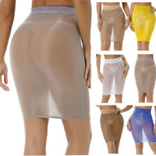 Damen Rock Mesh Durchsichtig Unterrock Stretchrock Lingerie Halbrock Unterkleid