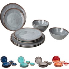 BO-CAMP Melamin Geschirr Set Halo Camping Essgeschirr Reise Picknick Teller