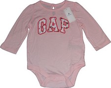 Baby Gap Langarmbody NEU rosa großes Logo Blümchen Gr. 68, 74, 80, 86