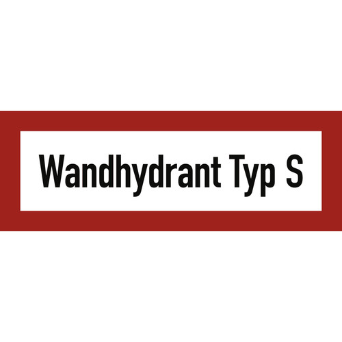 Aufkleber wandhydrant typ s - wandhydrant,