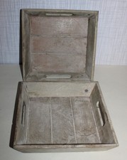 2 Deko Holz Tablett Platte