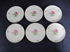 ALT Fürstenberg Porzellan Rote Rose 6x Frühstücksteller Kuchenteller 18 cm