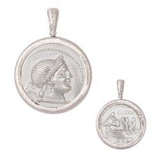 L28 Anhänger griechische Göttin Aphrodite Silber 925 Nachbildung antike Münze