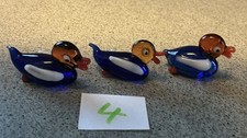 3 Enten handgefertigt an der Lampe aus Lauschaer Glas ca. 1985