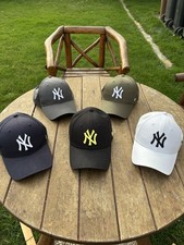 5x NY Yankees Baseball Kappen Set Schwarz Grau Olive Weiß Blau