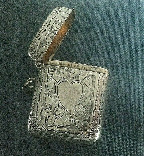 Edwardian silberne vesta - edwardian, /