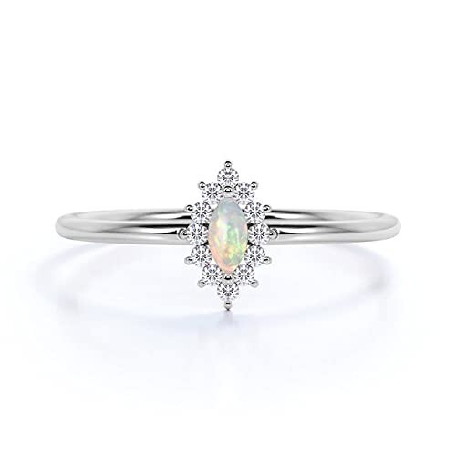 Dünner opal vorsteckring 925 - opal,