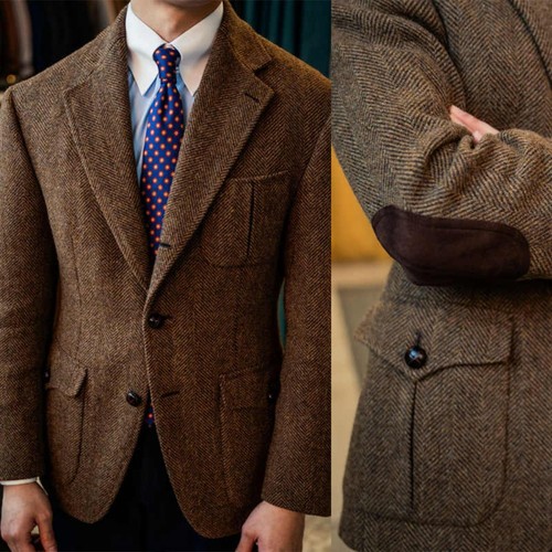 Herren fischgrat tweed anzug - herren,