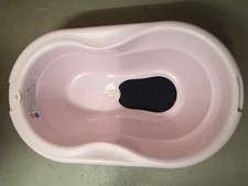 Rotho Babydesign TOP Xtra Badewanne für Kinder/Babys mit Badewanneneinsatz rosa