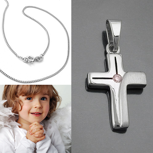 Zirkonia kinder kreuz - kinder,