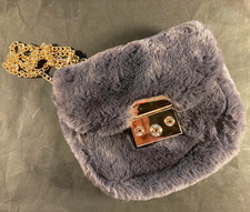 Damen Kunstpelz-Tasche - grau