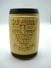 Ehrengeschenk Bierkrug DR Reichsbahn 30 Jahre Betriebsschule RBA Stralsund 1984