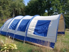  Vrijbuiter Tunnelzelt Camping Zelt 5 Personen top Vorzelt blau  Baumwollzelt