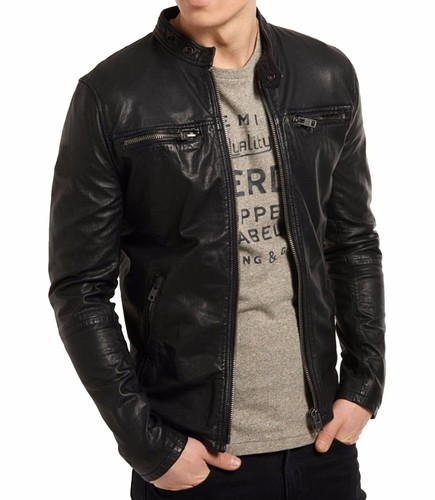 Herren lammfell lederjacke - herren,
