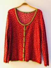 Lana Strick Jacke rot rosa