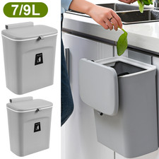 7L/9L Wandmontage Mülleimer Küchen Abfallsammler Hängender Mülleimer Mit Deckel