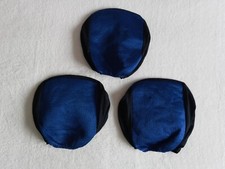 Autozubehör Kopfstützen-Bezüge SET 3 Stück, 23cm hoch x 27cm breit, blau schwarz