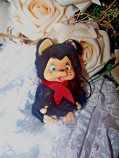 NYAMY KATZE schwarz ca 8 cm Monchichi Kätzchen Anhänger NEU