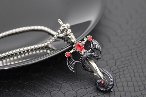 Halskette schwert drache - halskette,