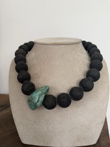 Kette collier lava - kette, stein