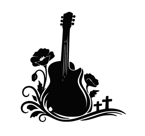 Gitarre mohnblumen vinyl - gitarre,