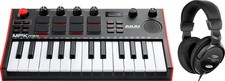 Akai MPK Mini Play MK3 MIDI Keyboard Set Rot Controller mit Software Kopfhörer