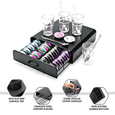 64 Tassimo T-Disc Pod Kaffeekapsel Halter Spender Schublade Aufbewahrung Rack