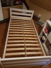 Flexa Bett 90 X 190 Liegefläche, weiß, Kompl.Seitengitter, Leiter, Halbhoch