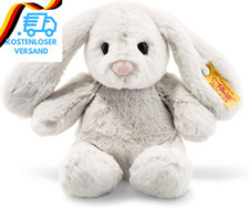 Steiff Hoppie Hase 18 Cm Hellgrau, Plüschtier Mit Schlappohren, Soft Cuddly Frie