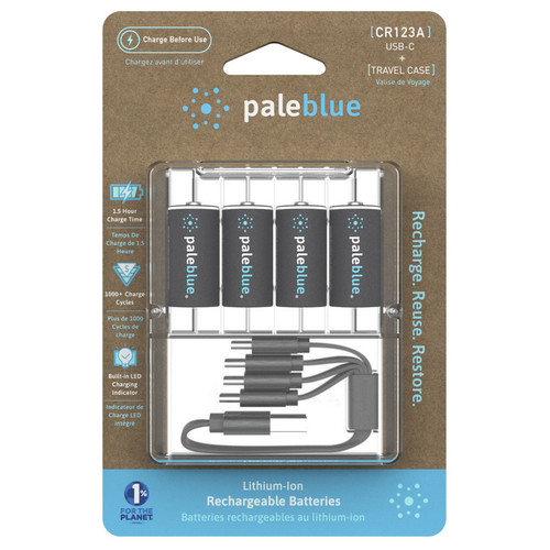 Pale blue cr123a akku usb - blue, usb-c