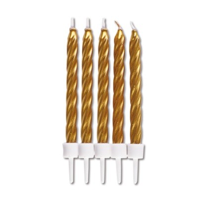 Kerzen gold mit halter - kerzen,