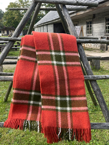 Klippan wolldecke rot grün - rot,