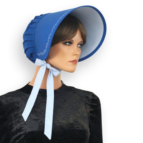 Bestickte blaue haube - bestickte,