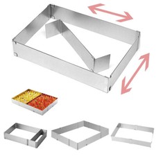 Verstellbare Edelstahl Kuchenrahmen Backen Rahmen Kuchen Tortenrahmen Backrahmen