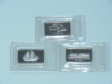 3 x Silber barren 1oz - 999 Degussa Käfer, Gorch Fock, Adler eingschweisst