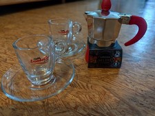 Espressokocher + 2 Tassen, Neu