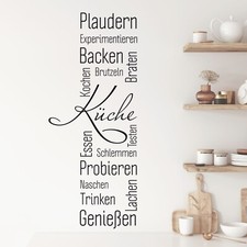 Wandtattoo Küche Plaudern Backen Genießen Spruch Wandaufkleber Kochen Deko Essen