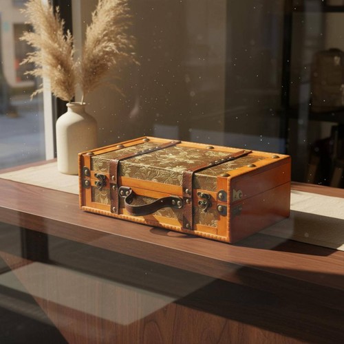 Vintage holzkoffer kiste - holzkoffer,