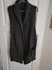 MARC O'POLO  lange ärmellose Strickweste Gr L 40 dunkelgrau anthrazit Strickjack