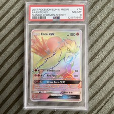 Entei GX (Secret) 74/73 Shining Legends Holo PSA 8