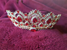 Krone Diadem Hochzeitskrone rot Gold