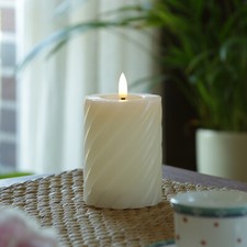 LED Kerze Twist Echtwachs