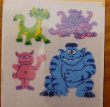 ??Sandylion ORIGINALABSCHNITT Fuzzy STICKER Monster 90er JAHRE??