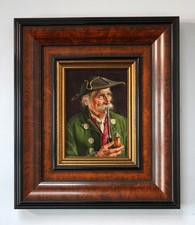 Franz Xaver Wölfle (1887–1972) Porträt Mann mit Pfeife * Bauer in Volkstracht