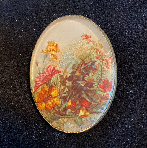 Vintage brosche oval 3x4 - brosche,