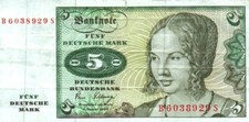 5 DM-Schein / 2. Januar 1980 (c) Deutsche Bundesbank 1963
