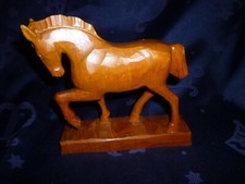 Holz  Miniatur Pferd  braun Schnitzerei Handarbeit Holzfigur Dekoration 